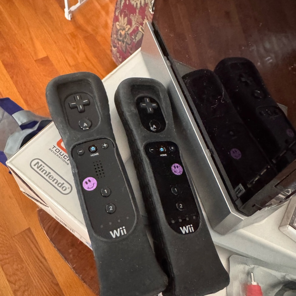 Nintendo Wii with Black Controllers